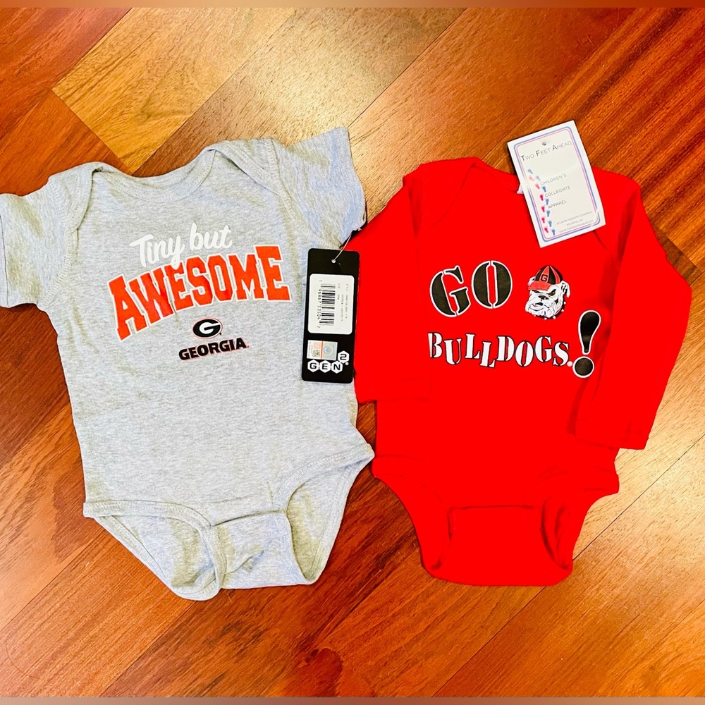NWT UGA University of Georgia Bodysuit Bundle